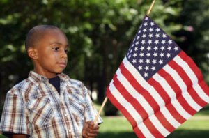 Kid with Flag image from Woodsmen of the World